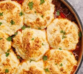 2 ingredient cottage cheese biscuits, Cowboy casserole with biscuits in a Dutch oven