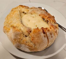 french onion soup in a bread bowl