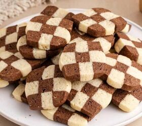 chocolate truffles, Checkerboard Cookies piled up on a plate