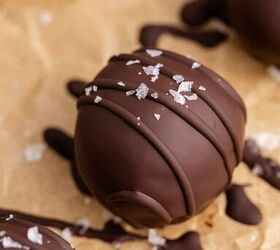 chocolate truffles, Chocolate Truffles up close on parchment paper