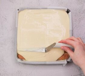 tiramisu, Creamy layer in baking pan ready for fridge authentic tiramisu recipe