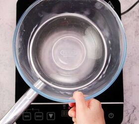tiramisu, Boiling water in a glass pot on induction cooktop
