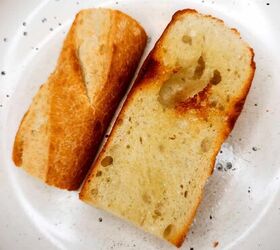pesto chicken sandwich, Golden toasted Italian garlic bread slices on a white plate perfect for Italian dinner recipes