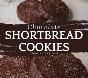 chocolate shortbread cookies easy shortbread cookie recipe, Chocolate Shortbread Cookies Pin with text overlay