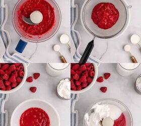 raspberry mousse, Raspberry Mousse without Gelatin being Made in Food Processor and Bowl