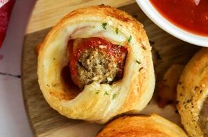 These meatballs are wrapped in a flaky, golden crescent roll (what could be better?!)