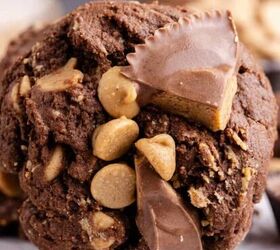 peanut butter banana muffins, Reese s Peanut Butter Cookie on parchment paper close up
