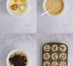 peanut butter banana muffins, Peanut Butter Banana Muffins bring made in a bowl and muffin tray