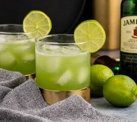 shamrock sour, Shamrock Sour in Glasses with Limes and Jameson