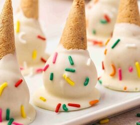 how to make ice cream cone cake pops easy dessert, Playful upside down ice cream cone cake pops for parties and celebrations