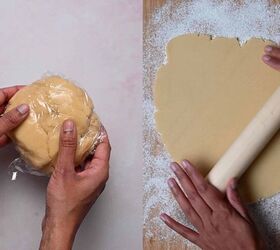 easy mini conversation heart cookies valentine s sugar cookie recipe, Rolling chilled sugar cookie dough on a floured surface to quarter inch thickness