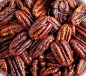 red velvet brownies, Keto Candied Pecans in a Bowl