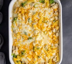 pistachio pudding cookies, Cheesy Chicken Casserole in a casserole dish