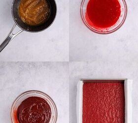 red velvet brownies, Red Velvet Brownie Process of Being Made with Brownie Batter Baked in a Metal Tray