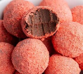 easter sugar cookies, Strawberries Chocolate Truffles in a bowl with a bite out of one