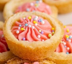 easter sugar cookies, Easter Sugar Cookie Cups with pink icing and sprinkles