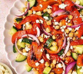 Easy Roasted Red Bell Pepper and Chickpea Salad Recipe
