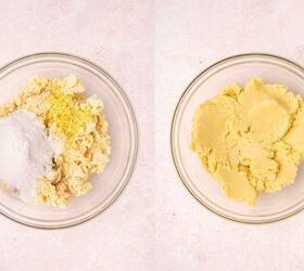 easy soft lemon sugar cookie bars best dessert for spring, Folding in dry lemon pudding mix lemon juice and lemon zest into cookie dough