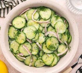 creamy cucumber dill salad easy salad with yogurt dressing, Fresh summer salad of cucumbers red onion and dill with light creamy dressing