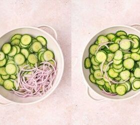 creamy cucumber dill salad easy salad with yogurt dressing, Red onion added to cucumbers lightly salted and resting to remove excess water