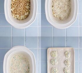 crockpot easter candy clusters, Crockpot Easter Candy Clusters being made in the base and then scooped onto a baking sheet