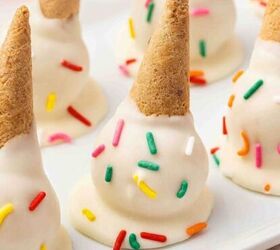 easy easter bunny bait snack mix no bake recipe, Homemade ice cream cone cake pops with waffle cone ends and candy sprinkles