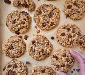 oatmeal almond flour chocolate chip cookies, Freshly baked soft oatmeal almond flour cookies with chocolate chips