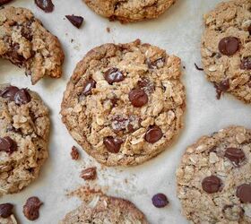 oatmeal almond flour chocolate chip cookies, Close up of oatmeal almond flour chocolate chip cookies