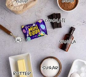 easter brownies, Easter Brownies Ingredients on a counter
