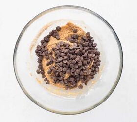 chewy chocolate chip protein cookies gluten free refined sugar free, Chocolate chips folded into gluten free protein cookie dough