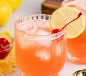 lamb stew crock pot, The Masters Azalea Cocktail with a cherry and lemon slice for garnish