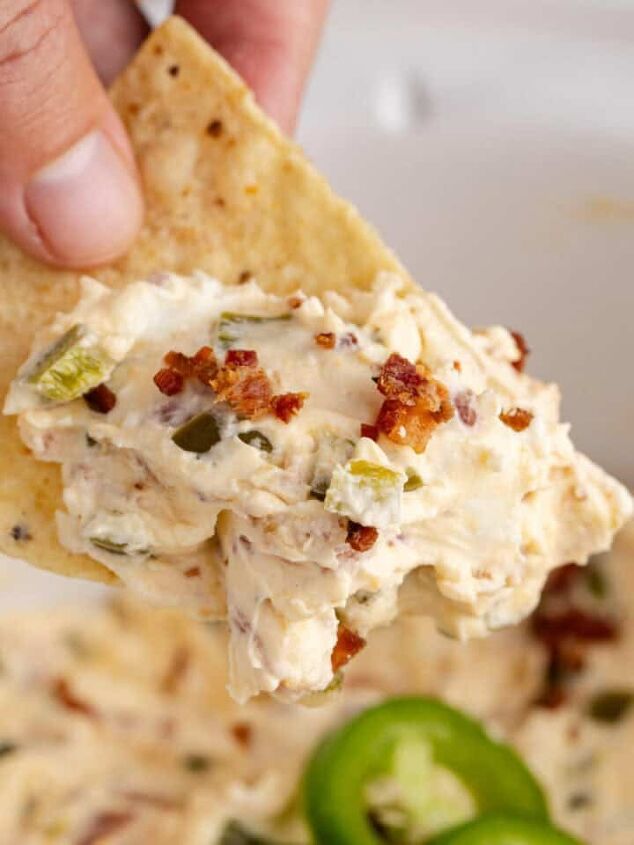 lamb stew crock pot, Jalapeno Cream Cheese Dip Scooped with Tortilla Chip