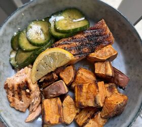 Glazed Roasted Salmon and Asian Cucumbers