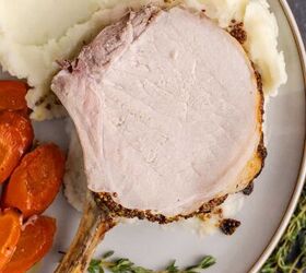 pork prime rib, Pork Prime Rib on a plate up close