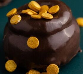 pork prime rib, Mint Truffles with gold coin sprinkles up close