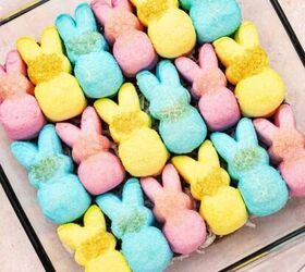 easy carrot cake muffins with cheesecake filling no frosting needed, Baked Easter Peeps s mores dip with gooey melted chocolate toasted marshmallows and graham crackers for dipping