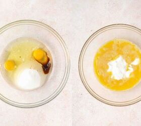 best lemon poppy seed muffins with sliced almonds, Beating vegetable oil sugar eggs vanilla Greek yogurt and lemon juice until smooth in a separate bowl