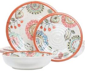 Elama Ester 12-Piece Melamine Dinnerware Set - image via QVC
