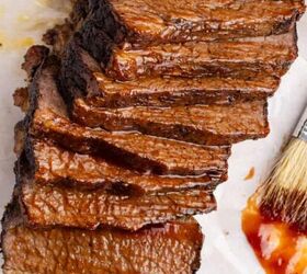 instant pot pork tenderloin, Brisket sliced from above with a basting brush and sauce