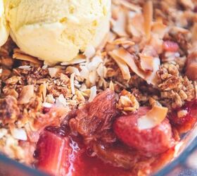 Strawberry Rhubarb Crisp Recipe | Easy Rhubarb Crumble