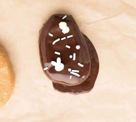 cashew butter reese s eggs gluten free and dairy free recipe, close up of single Gluten Free and Dairy Free Cashew Butter Reeses Egg in glass tupperware to store