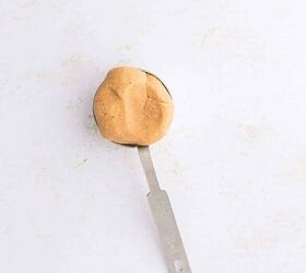 cashew butter reese s eggs gluten free and dairy free recipe, use a tablespoon to scoop the cashew butter eggs to form shape