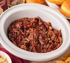 This easy slow cooker beef is PACKED with flavor