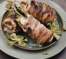 asparagus stuffed chicken thigh recipe keto stuffed chicken, asaparagus stuffed chicken thighs on a plate