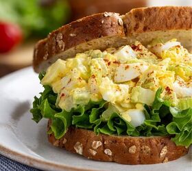 egg salad sandwich easy creamy egg salad sandwich, Close up image of an Egg Salad Sandwich on wheat bread