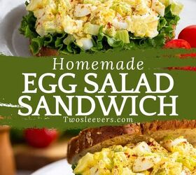 egg salad sandwich easy creamy egg salad sandwich, Egg Salad Sandwich Pin with text overlay