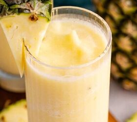non alcoholic frozen pina colada, A close up of a non alcoholic frozen Pina colada