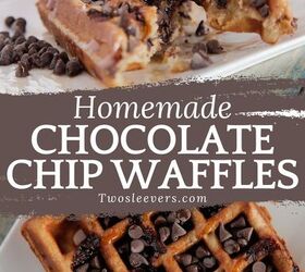 homemade chocolate chip waffles easy chocolate chip waffles, Homemade Chocolate Chip Waffles Pin with text overlay