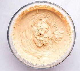 high protein no bake biscoff cheesecake, Filling mixed together for High Protein No Bake Biscoff Cheesecake