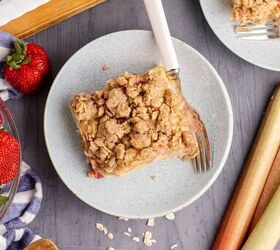 Classic Strawberry Rhubarb Coffee Cake With Crumb Topping